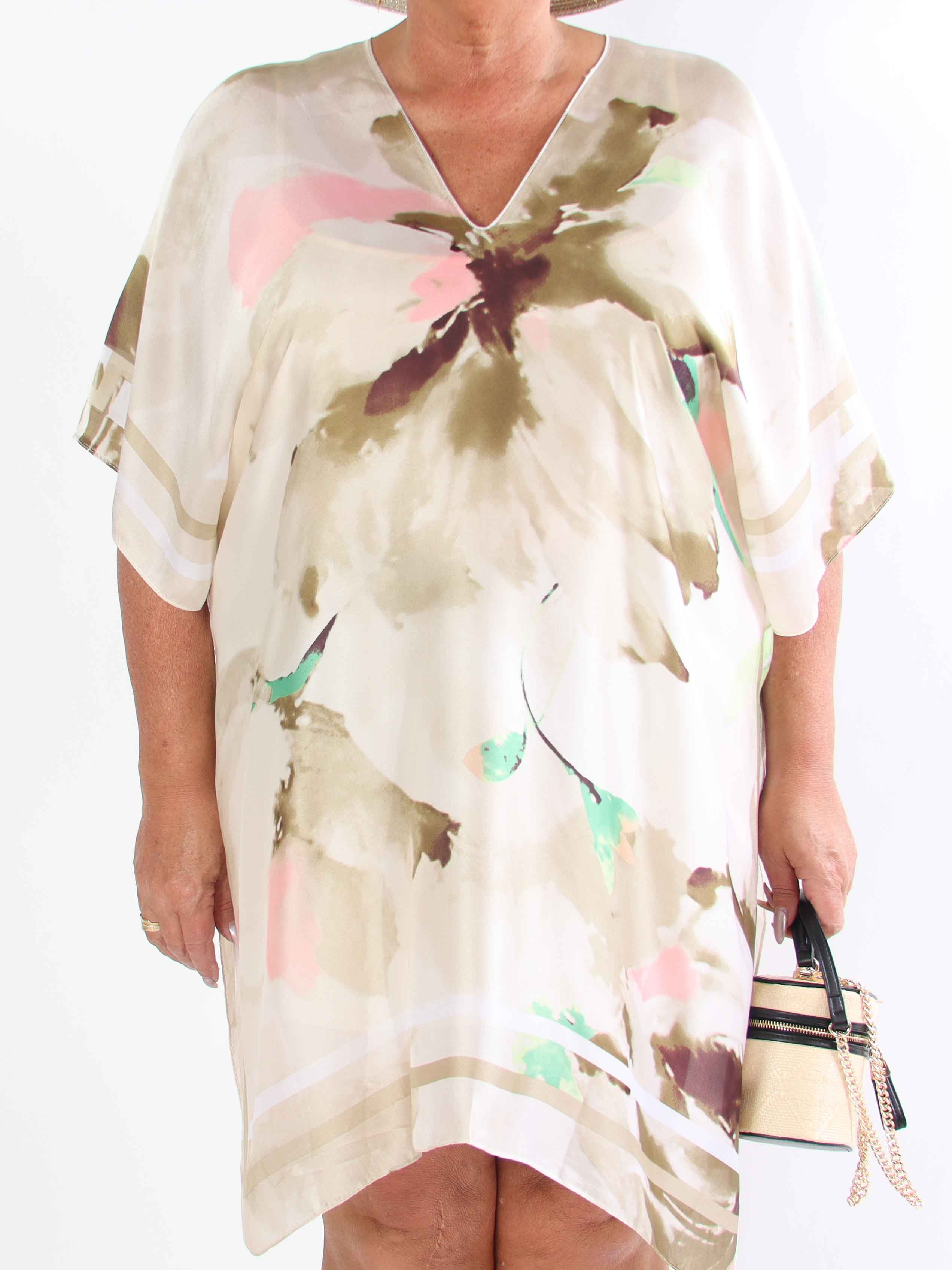 Maggie - Plus size-tunika i mjuk viskos och siden